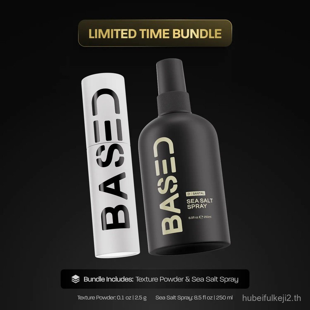 BASED Texture Essentials Bundle: Texturizing Powder & Sea Salt Spray - Volume Lightweight, Matte Fin