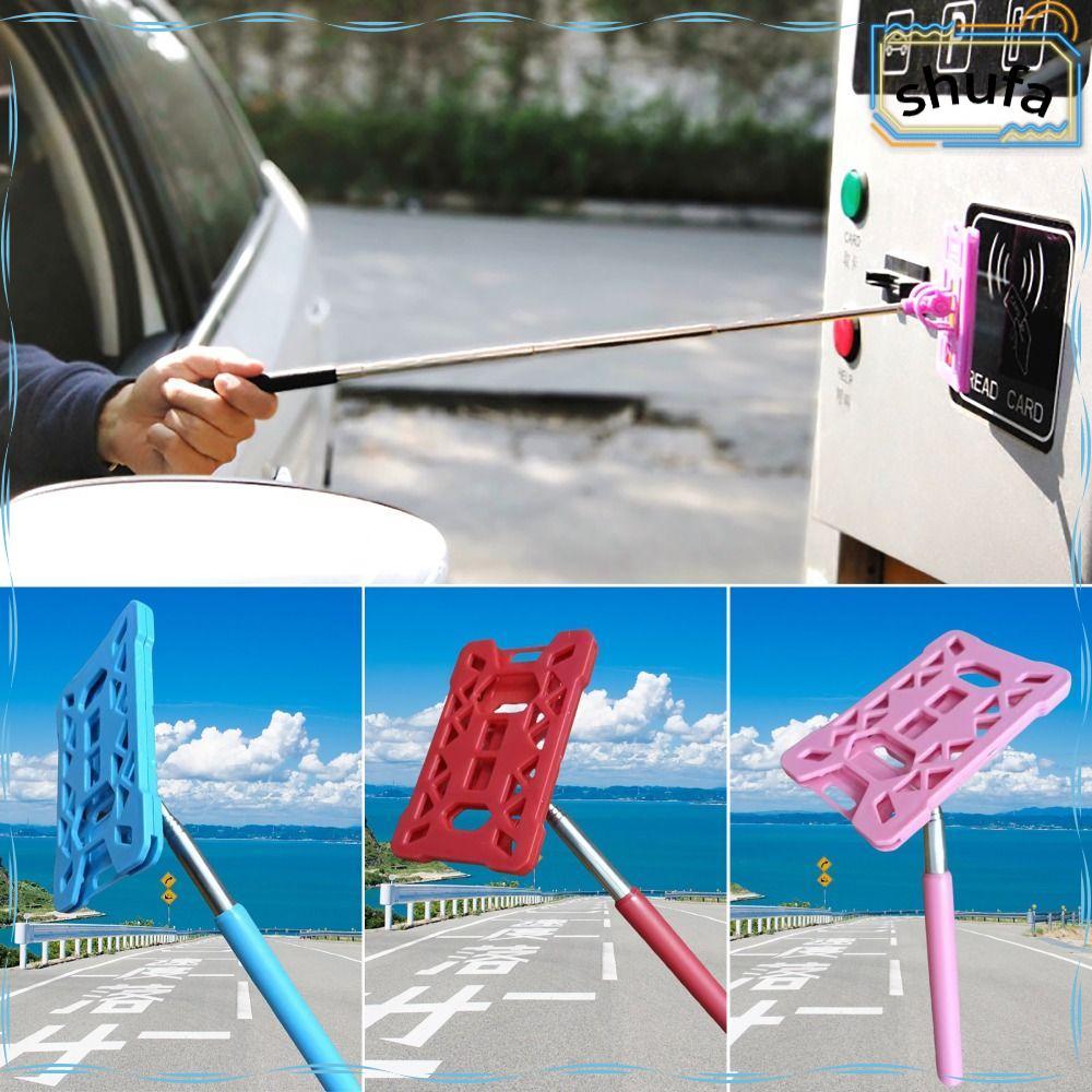 SHUFA รถ Toll Card Stick,ปรับความยาวด้ามยาว Telescopic ที่จอดรถ Toll Rod, Creative น้ําหนักเบา Handl