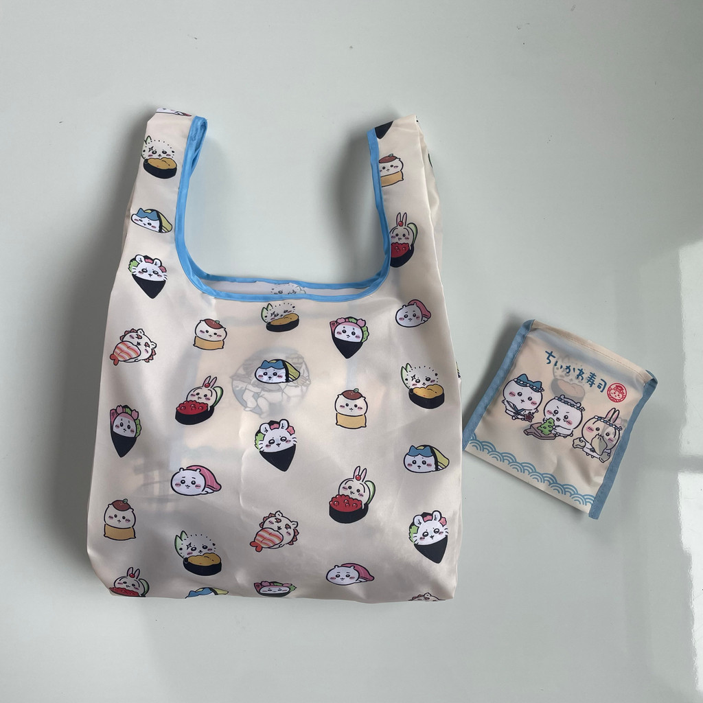 ญี่ปุ่นสั่งซื้อ chikawa chikawa Shopping Bag การ์ตูนน่ารักซูชิ Series พับเก็บ Full Print Tote Bag