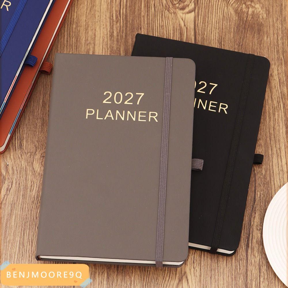 BENJMOORE9Q 2027 Agenda Book, Planner Reminder To Do List Schedule Book, Portable Textured PU A5 Dai
