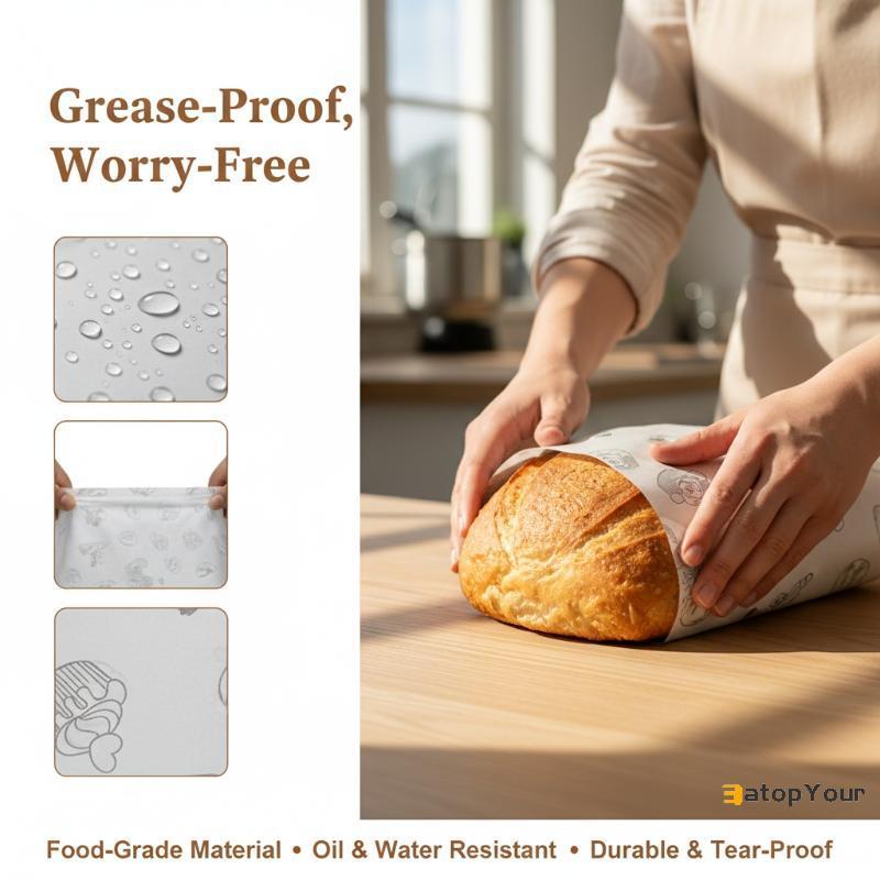 EatopYour] Bulk Sandwich Wax Paper 500pcs Oil Proof Baking Sheet Greaseproof Food Wrap Bread Fries เ