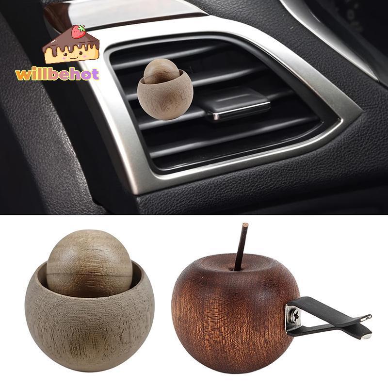 [Willbehot-t] Mini BPA Free Wooden Fragrance Oil Diffuser Natural Mild Scent Aroma Diffuser for Car 
