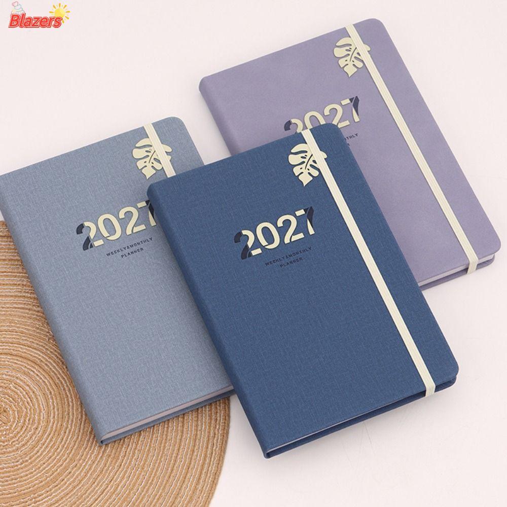 BLAZERS Schedule Book, Textured PU Planner Reminder 2027 Agenda Book,แบบพกพาทํารายการA5 Daily Planne