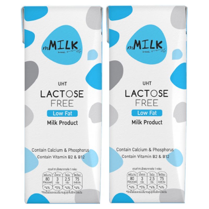 เอ็มมิลค์นมยูเอชทีปราศจากน้ำตาลแลคโตสไขมันต่ำรสจืด 180มล แพค 2 mMilk UHT Low Fat 180mlX2 [หมายเลขบาร์โค้ด 8859295000538]
