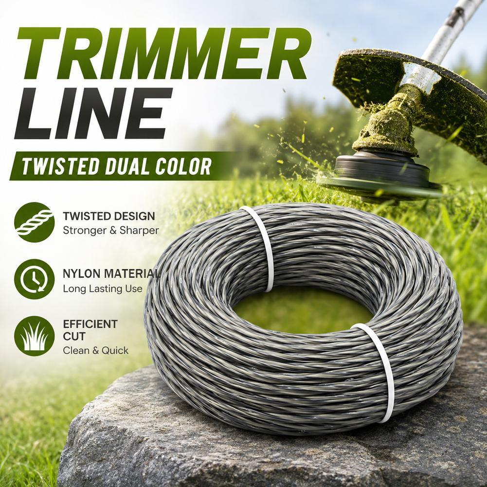 Trimmer Line Weed Eater String Dual Color Spiral 3 0mm Grass Carded Nylon Line Cutting 15m K7n4