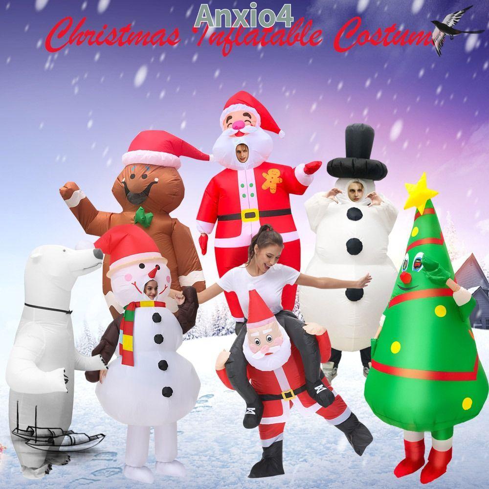 ANXIO4 คริสต์มาส Inflatable เครื่องแต่งกาย,เครื่องแต่งกายปาร์ตี้ Santa Claus Snowman Tree Inflatable