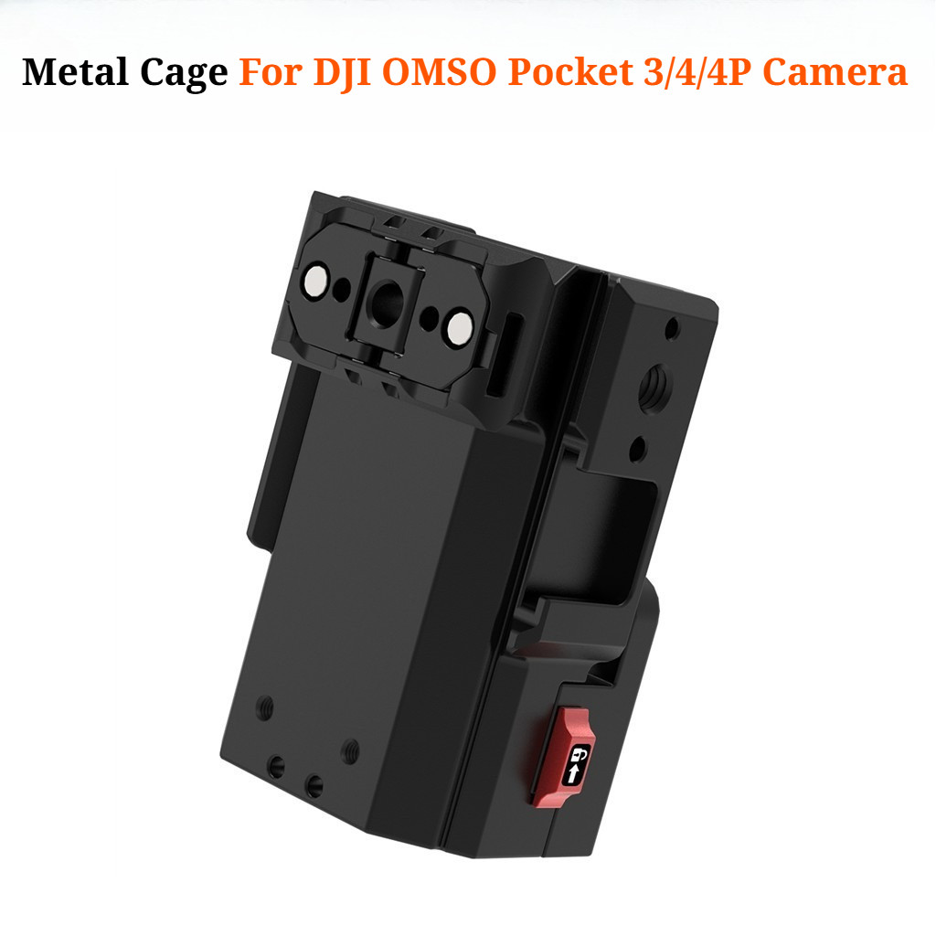FEICHAO สําหรับ DJI Pocket 4P / Pocket 4 / Pocket 3 กล้อง Quick Release กรอบขยายแม่เหล็กกล้องกรง w 1/4 Arri Hole