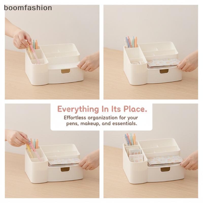 [BOOM] Multipartment Desk เครื่องเขียน Organizer พร้อมลิ้นชักขนาดเล็ก Space ที่มีประสิทธิภาพสําหรับน