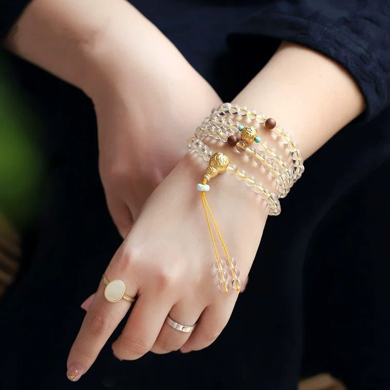 Multi-Circle ขายร้อน Matching ผู้ชายผู้หญิงลูกปัด String Hand คริสตัลสีขาวลูกปัดสร้อยข้อมือ Mu ธรรมช