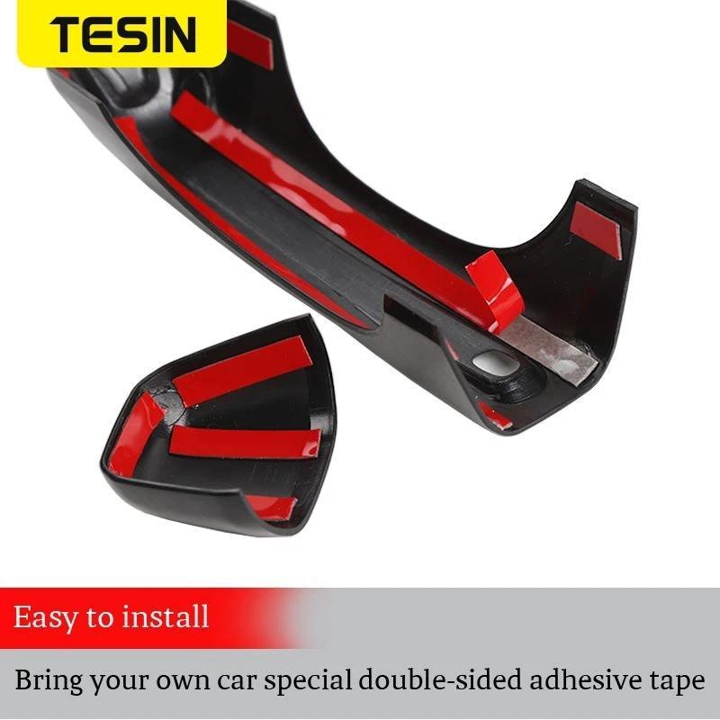 【QJ】TESIN สําหรับ JEEP Wrangler JL 2018 + รถด้านนอกประตูด้านข้าง Tailgate Handle ตกแต่งสติกเกอร์สําห