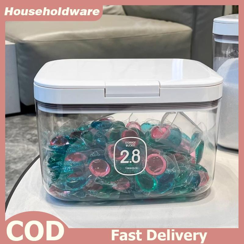 Hdth Laundry Pod Container, Laundry Pod Holder, Sealed And Automatic -Up, Large Capacity Laundry Pod