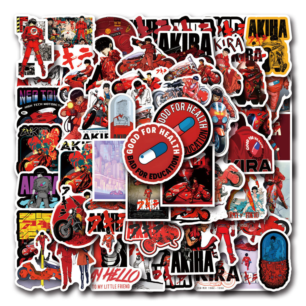 50PCS Akira สติกเกอร์การ์ตูน Graffiti ตกแต่งโทรศัพท์หมวกกันน็อคกีตาร์แล็ปท็อปสมุดภาพสเก็ตบอร์ดตู้กันน้ํา Decal