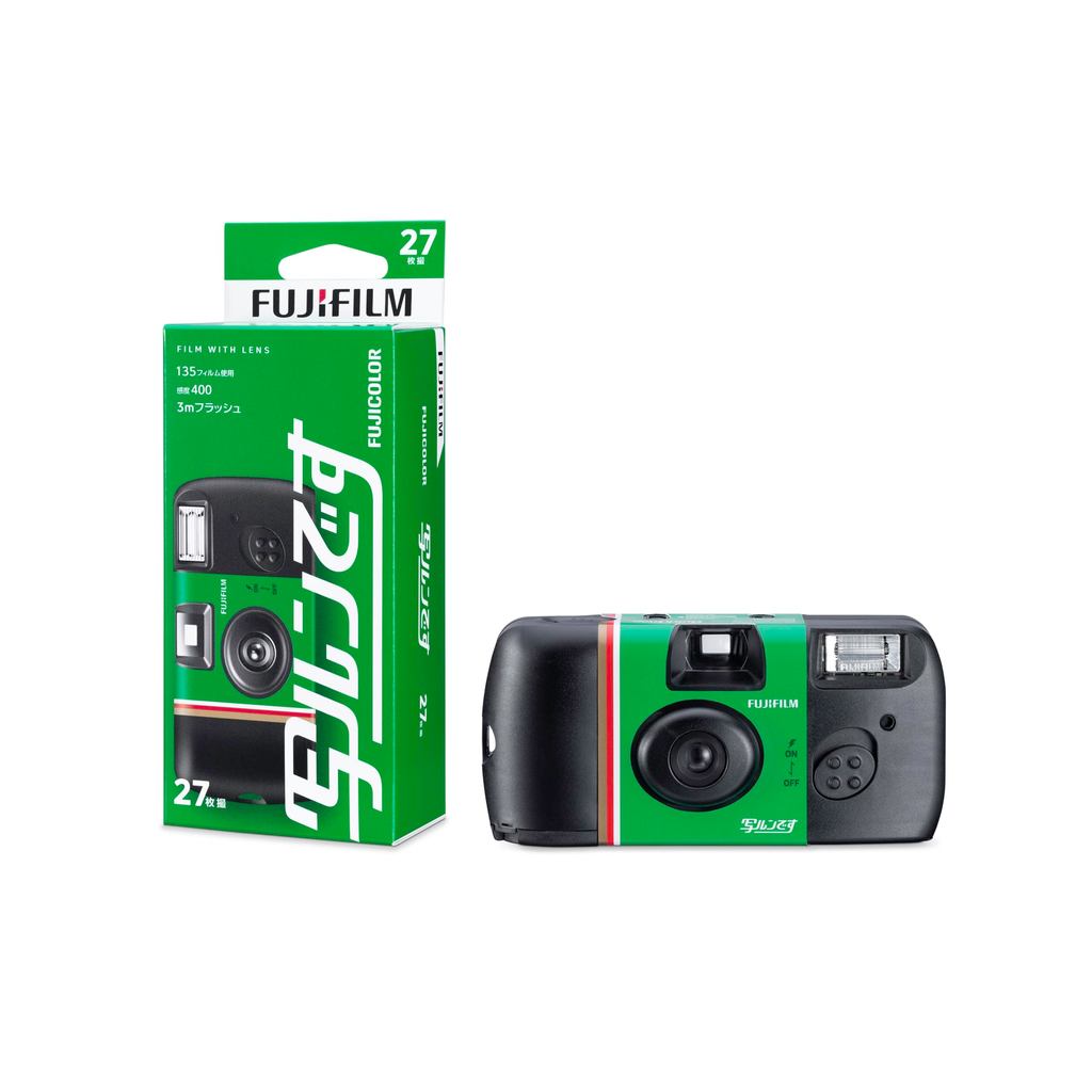 FUJIFILM QuickSnap Utsurundesu Disposable Film Camera 27 Exposures ISO 400 35mm with Flash Japan