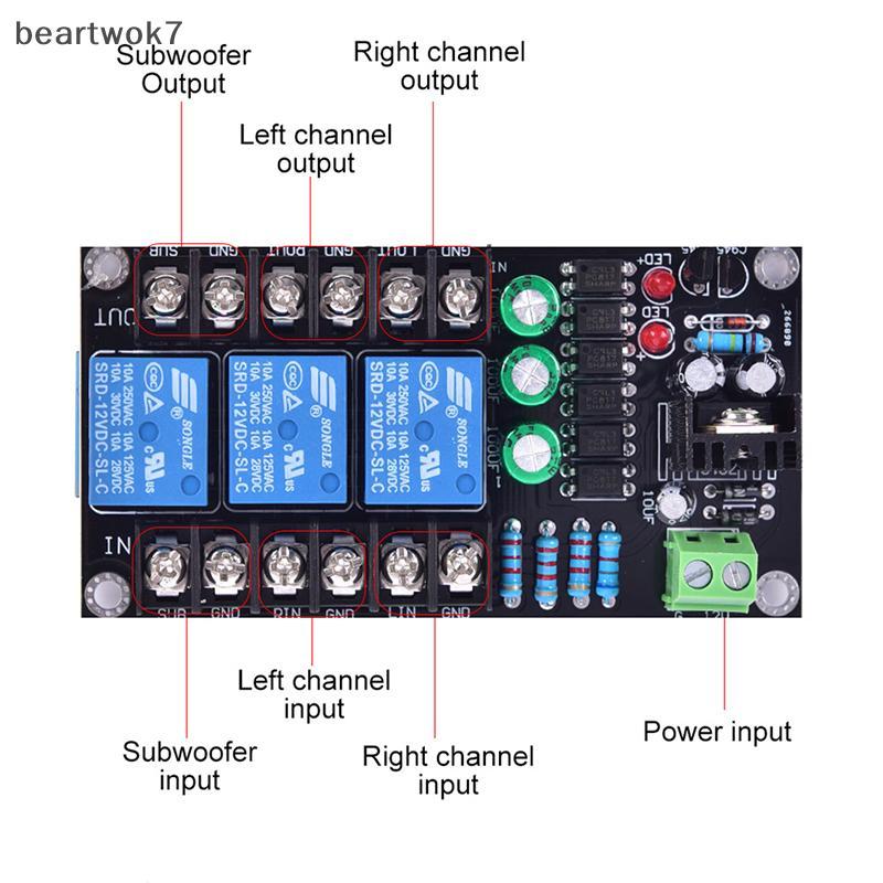 Beartwok7] 300W เครื่องขยายเสียงดิจิตอลลําโพงป้องกัน 2.1 Channel Relay Speaker Module ใหม่