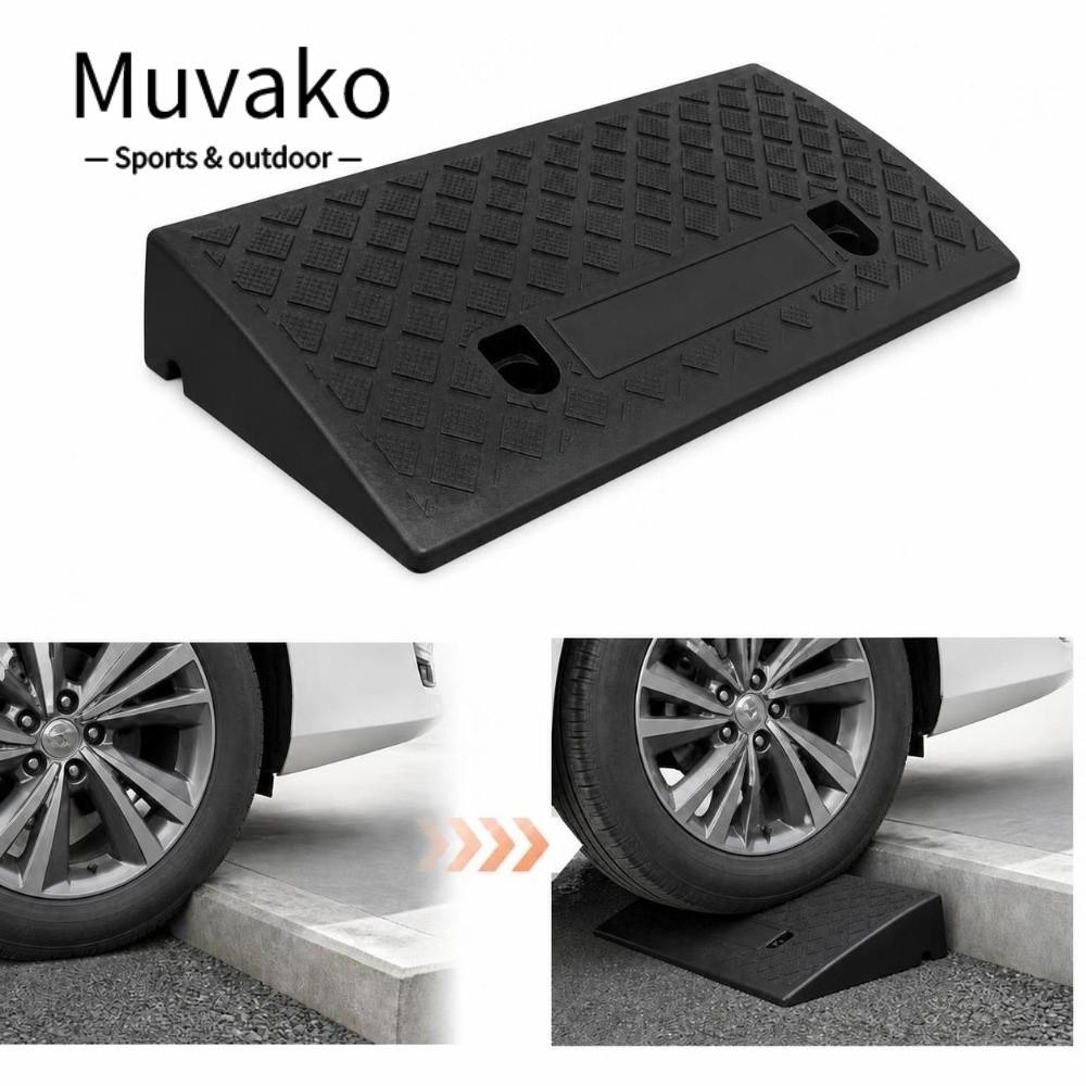 MUVAKO Thresed Ramp, 50/70/100mm Heavy Duty Driveway Ramp, ทนทาน Anti-Slip พลาสติกล้อรถ Ramp Doorway