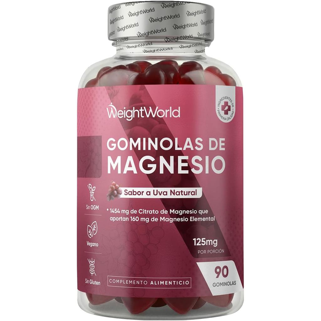Citrato de Magnesio Gominolas - 90 Gominolas, 160 mg de Magnesio Elemental
