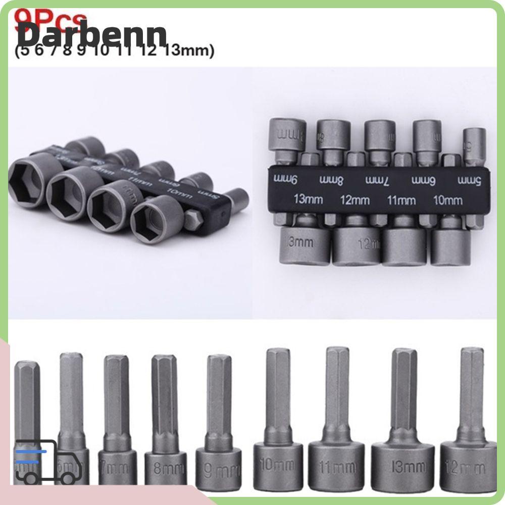 DARBEMY 9 ชิ้น/เซ็ตหัวฉีด Nut Driver Socket Bits Schroevendraaier ชุด Bits ชุดชุดไขควง