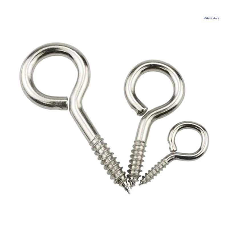 SUIT* 20 PCS M3 M4 M5 Eye-Shape แหวนตะขอโลหะถ้วยตะขอในครัวเรือนเกลียวชุดตะขอ