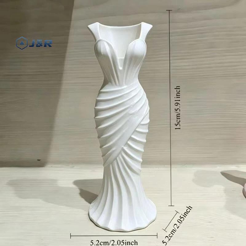 J & R> Twisted Design 3D แจกันดอกไม้ชุดรูป Minimalist Elegant ตาราง Centerpiece สําหรับห้องรับประทาน