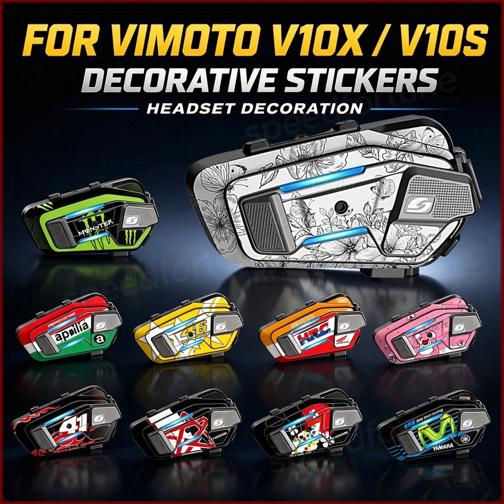 Vimoto V10X V10S หมวกกันน็อกบลูทูธ Intercom สติกเกอร์ผิว Decal กันน้ํา Anti-Scratch ป้องกันหลาย Raci