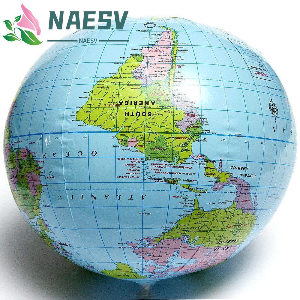 NAESV Globe Giant English ลูกโป่งทนทาน PVC การศึกษา 16 นิ้ว 40 ซม. แผนที่โลก