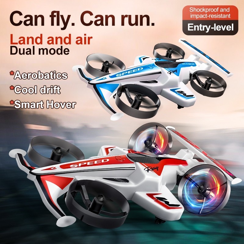 อายุการใช้งานแบตเตอรี่ยาวนาน RC Car ใช้งานง่าย M7s RC Aircraft 2-in-1 Land and Air Dual Play Airplan
