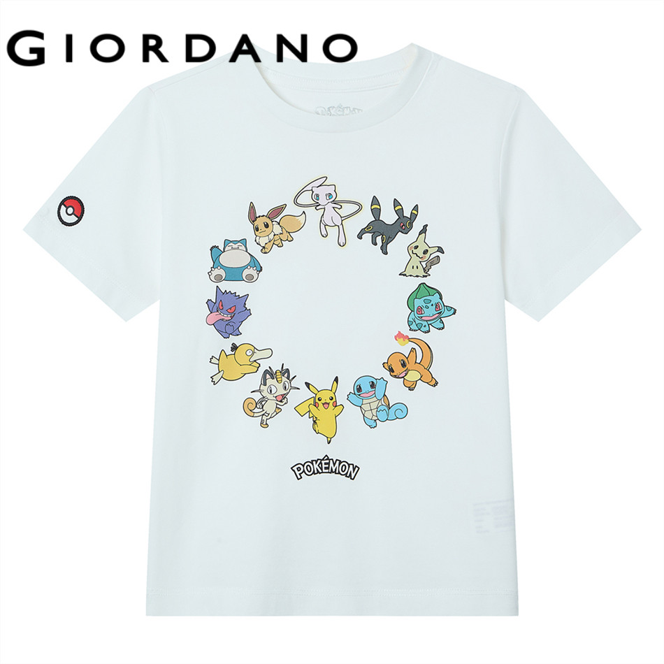 GIORDANO تيشيرت أطفال سورونا مطبوع Pokémon — صورة 5
