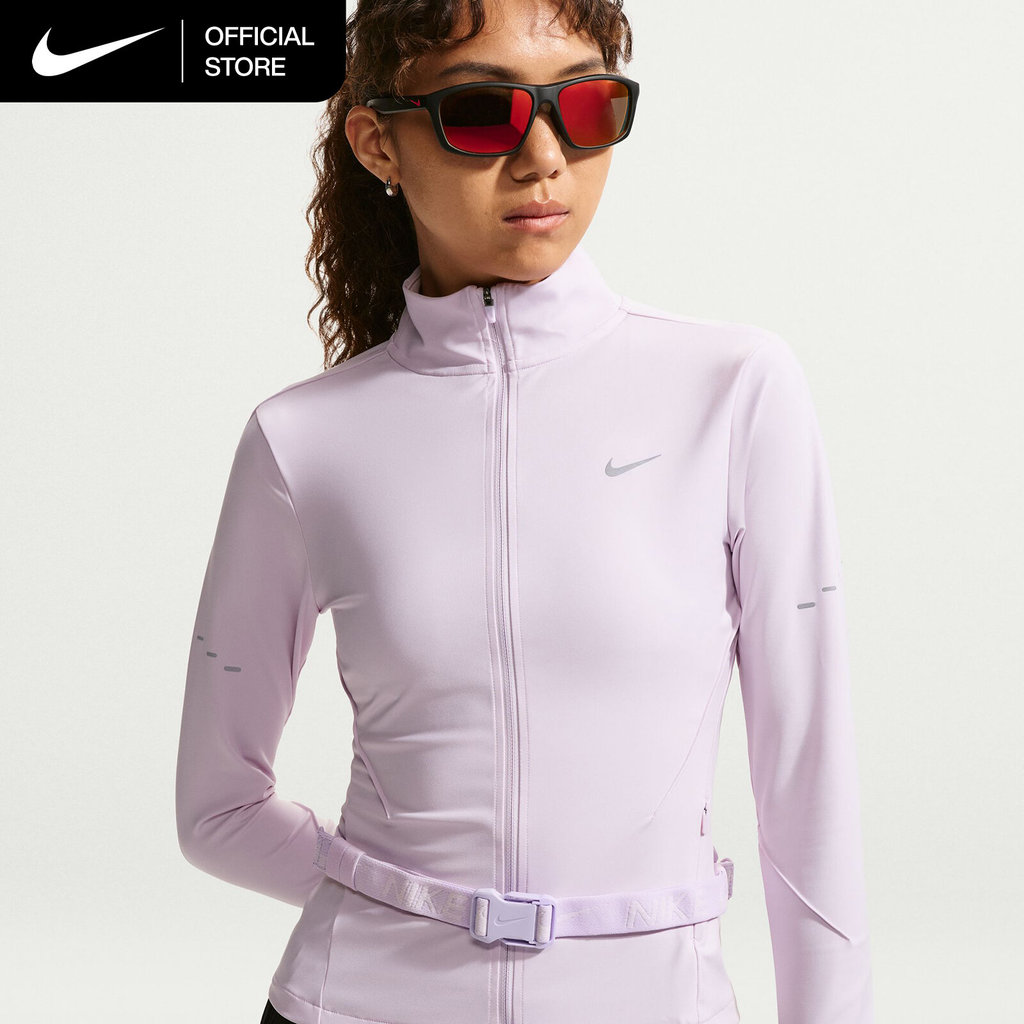 Nike Dri-FIT Women's Swift Full-Zip Running Jacket - Bleached Lilac [IM7537-583]