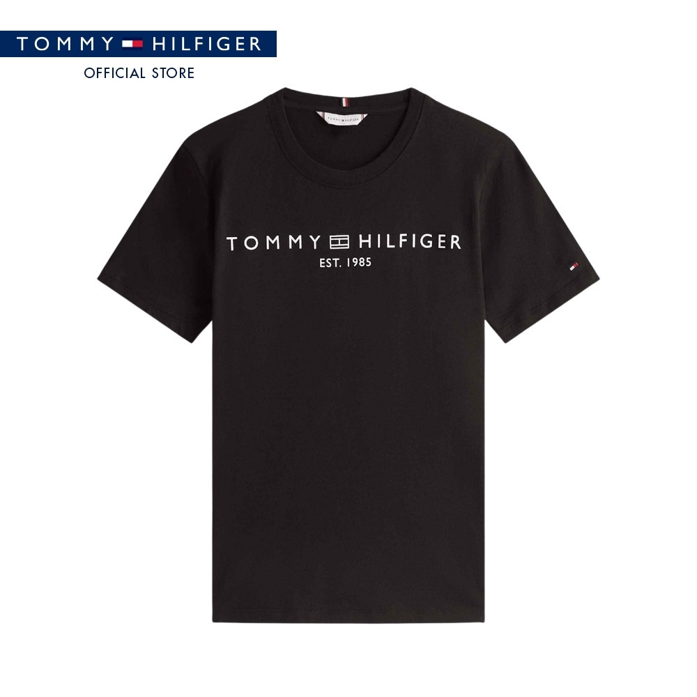 Tommy Hilfiger เสื้อยืด ผู้หญิง รุ่น WW0WW40276 BDS - สีดำ ทรง Regular