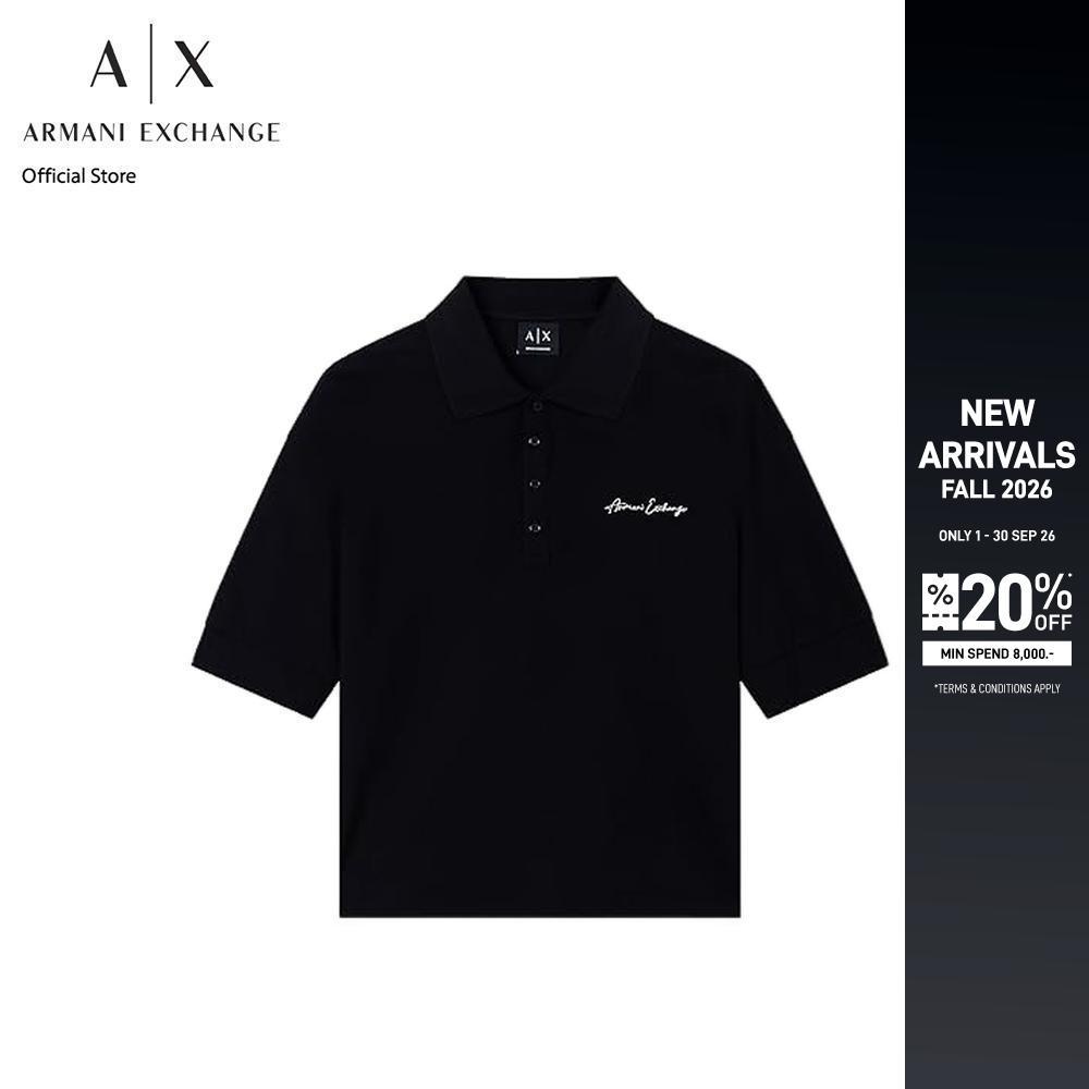 Armani Exchange เสื้อโปโลผู้หญิง รุ่น XW000887-AF10819-MC021 สีดำ