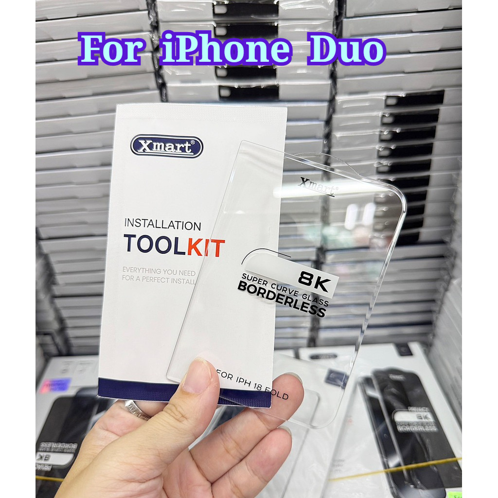 Xmart 8K ไม่มีขอบดำ ขอบโค้ง ฟิล์มกระจก For iPhone Duo 18Pro 18Promax 18 Pro Max  17 16 15 14 13 Prom