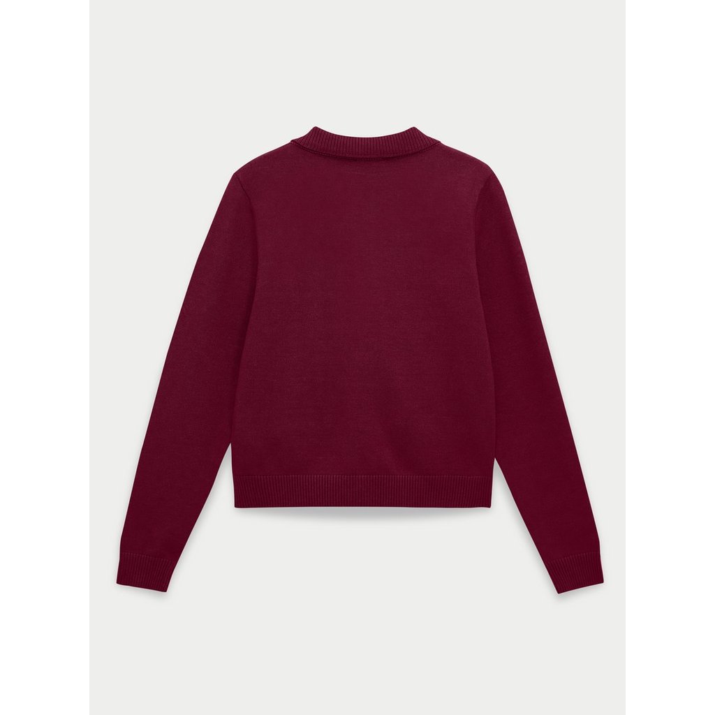 [Pomelo] เสื้อคาร์ดิแกนดีเทลปก / Collared Knit Cardigan — صورة 5