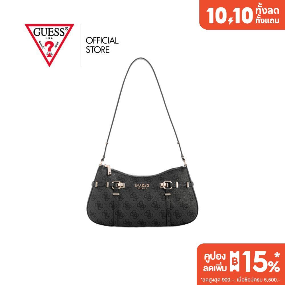 GUESS حقيبة كتف LEONA بالشعار — أسود — صورة 2
