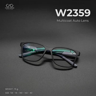 แว่นสายตายาวเลนส์มัลติโค้ดออโต้ รุ่น "ขาปรุ" W2359 ทรงสปอร์ต TR90 เลนส์ตัดประกอบ กรองแสงคอม/มือถือ ออกแดดเลนส์เปลี่ยนสี