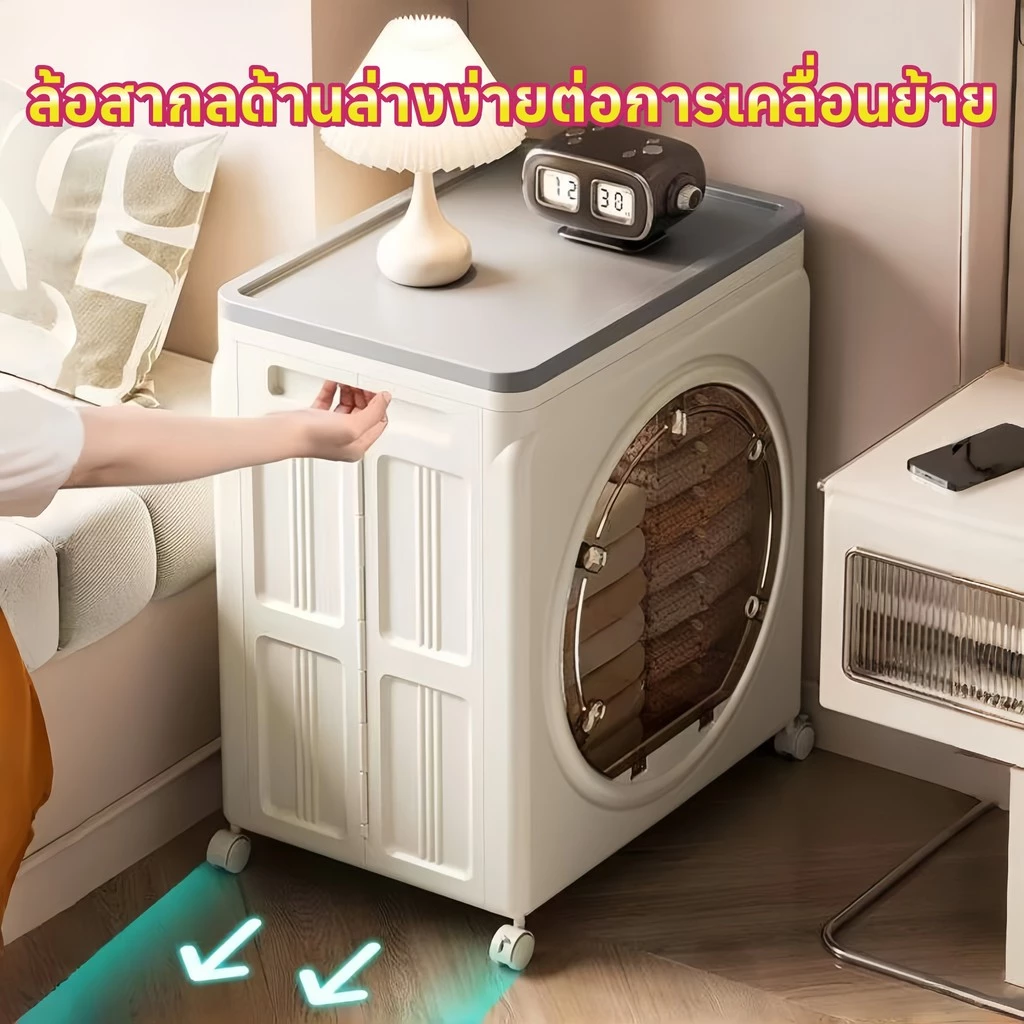 กล่องเก็บของสไตล์ตู้ที่มีความจุขนาดใหญ่และกล่องเก็บฝาพับขนาดใหญ่พิเศษห้องนอนห้องนั่งเล่นของเล่นเสื้อผ้ากล่องจัดระเบียบพับ thumbnail 7