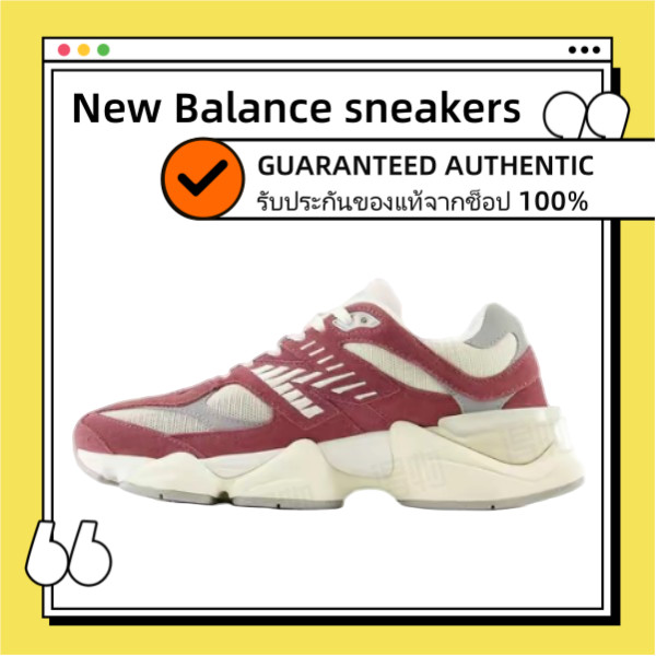 ของแท้ 100% NEW BALANCE 9060 NB9060 U9060VNA Red Unisex รองเท้าผ้าใบสำหรับผู้ชาย และผู้หญิง