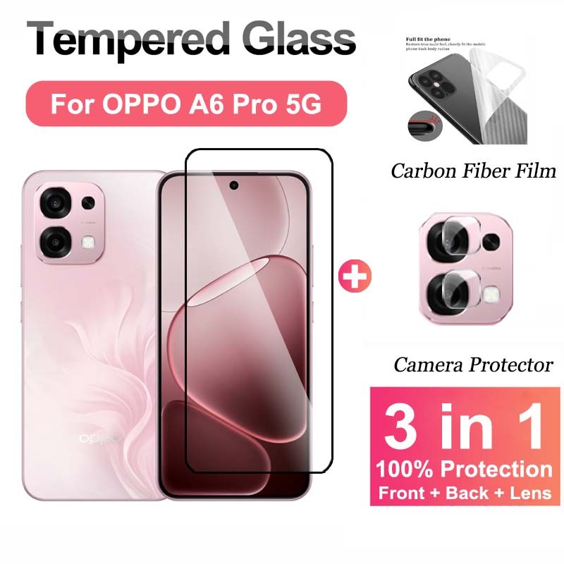 ฟิล์มแก้วสำหรับ OPPO A6 Pro A5 A5i Pro A5x A5s A3 A3i Pro A3x 5G 4G ฟิล์มกระจกนิรภัย ฟิล์มป้องกันหน้