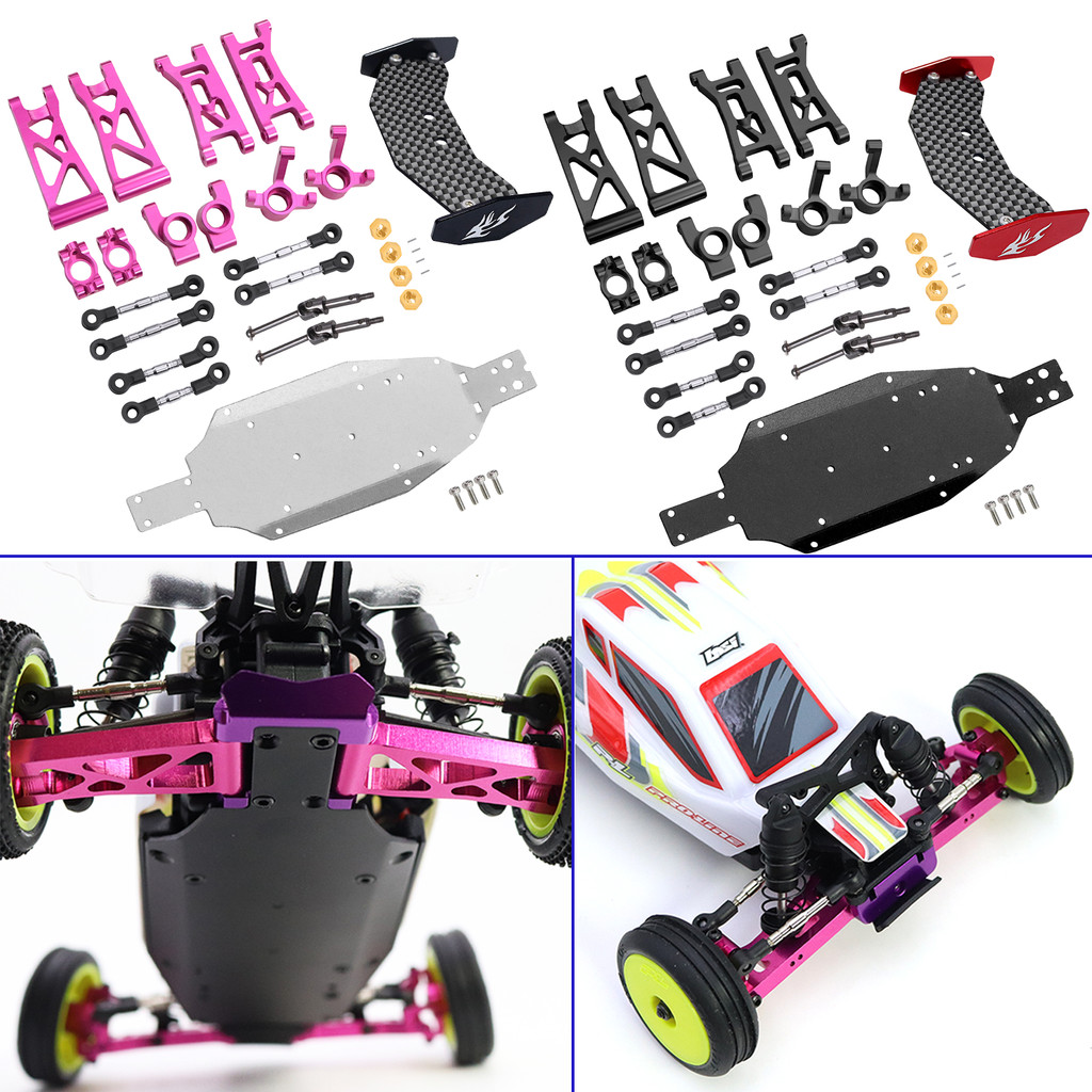 ชิ้นส่วนหลวมโลหะพวงมาลัย Knuckles C Hubs Suspension Arms CVD Shaft สําหรับ 1/24 Losi Micro b Rc รถ 2WD Buggy แชสซีแผ่น Linkage อัพเกรด