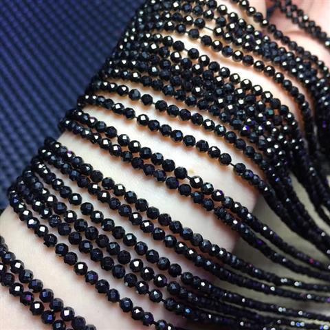 บราซิลสีดํา Spinel Faceted เครื่องประดับลูกปัดหลวม Spinel สีดํา Spinel เครื่องประดับคริสตัลกึ่งสําเร