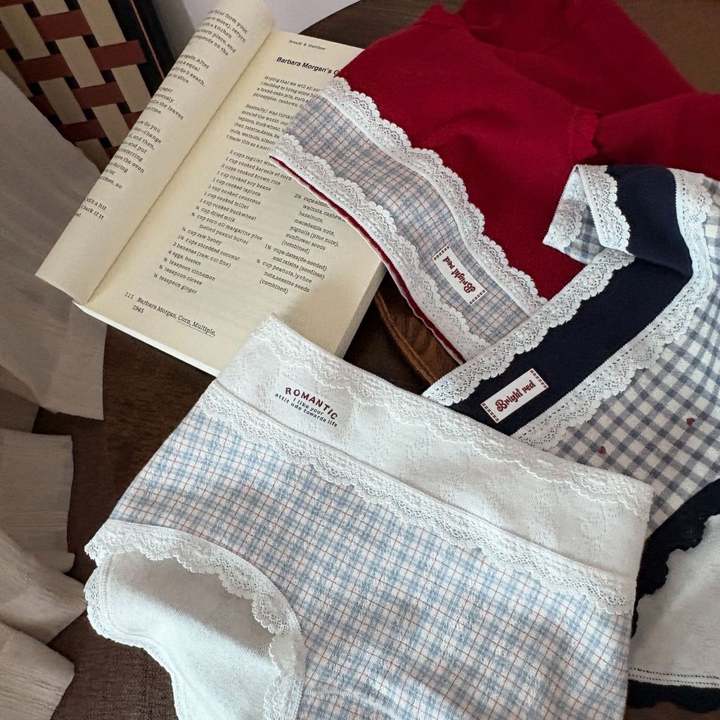 กางเกงผู้หญิงลายสก๊อตแบบย้อนยุค ผ้าฝ้ายแท้ระบายอากาศได้ดี ใส่สบายตลอดทั้งวัน