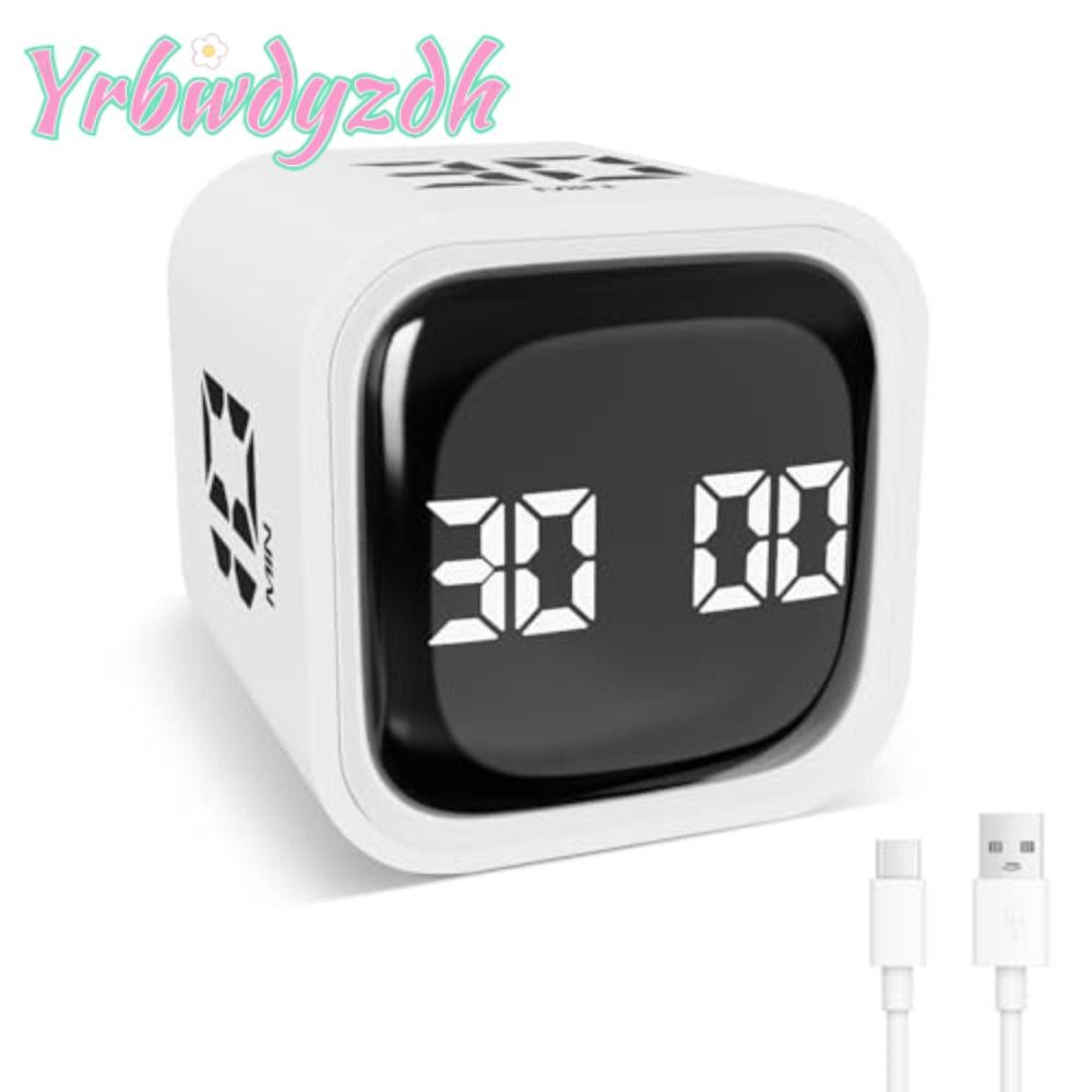 YRBWDYZDH Digital Cube Timer, 5/10/30/60min 3 Volume Adjustable Pomodoro Timer, Custom Counting Grav