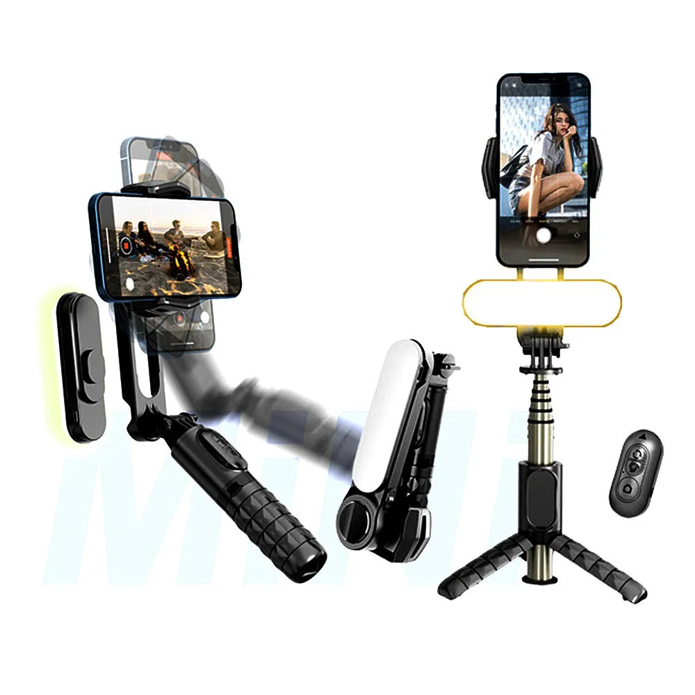 Q09 ไร้สายบลูทูธ Selfie Stick ขาตั้งกล้องมือถือ Gimbal Stabilizer Monopod เติมแสงชัตเตอร์สําหรับ Ios