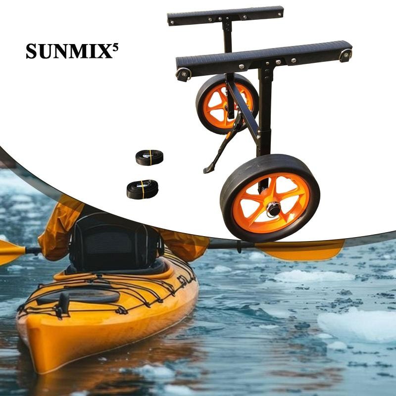 Cart พับได้สำหรับ Kayak และ Canoe แข็งแรงและปรับแต่งได้ มาพร้อมสายรัดยางตัน เพื่อขนย้ายอย่างมั่นคง