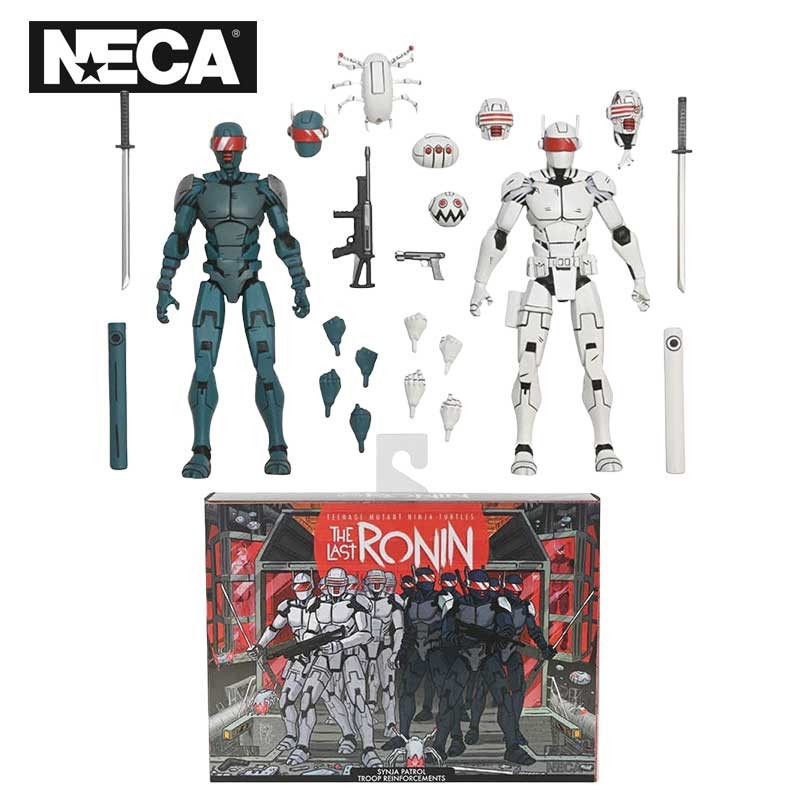 NECA 54447 ของเล่นเต่านินจาวัยรุ่น (The Last Ronin) แอ็คชั่นฟิกเกอร์ 2 แพ็ค Synja หุ่นยนต์ 18 ซม. ตุ