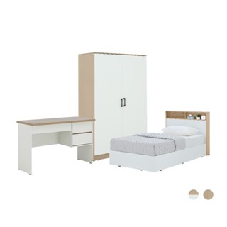 HomeHuk ชุดห้องนอน รุ่นคาร์เนชั่น+เฟส ขนาด 3.5 ฟุต (เตียง, ต…