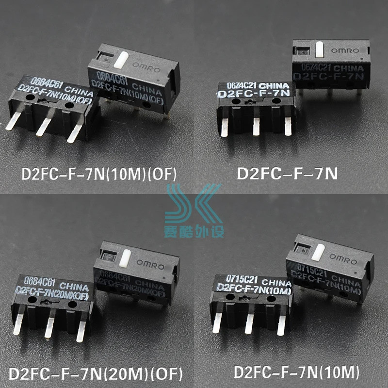 2pcs เมาส์ Micro switch Microswitch D2FC-F-7N 10M 20M สําหรับ OMRON D2FC-F-K 50M 60MN D2F-F-3-7 D2F-
