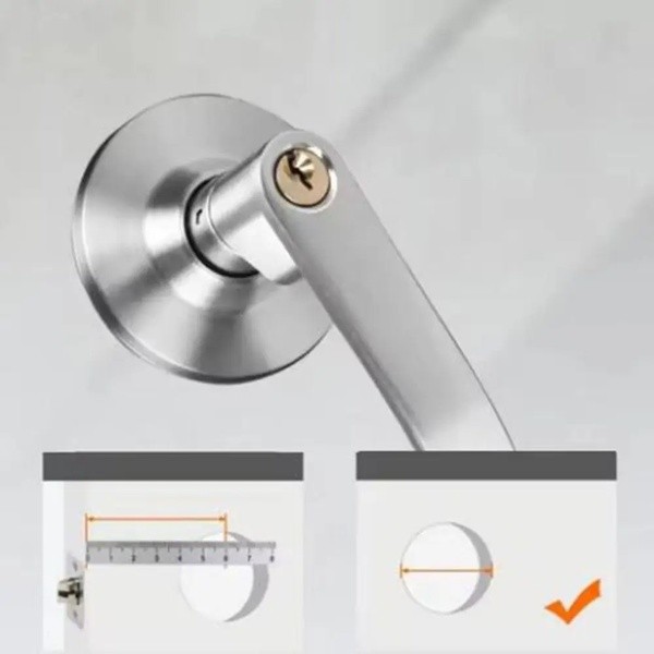 มือจับประตูห้องน้ำ ลูกบิดในตัว สแตนเลส หัวแกนทองแดง สำหรับประตูภายใน หนา 30–50 มม. ใช้ได้กับประตูห้องน้ำทั่วไป แข็งแรง ทนทาน ไม่เป็นสนิม - รูปที่ 7