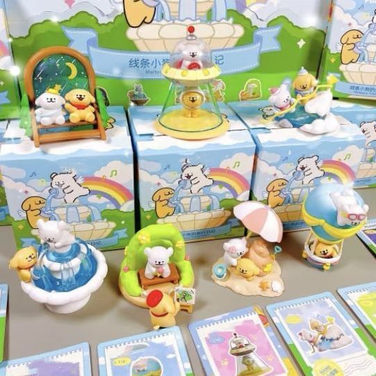 线条小狗的旅行日记系列潮玩盲盒手办公仔可爱桌面摆玩偶礼物女Line Puppy's Travel Diary Series Tide Play Blind Box20251016
