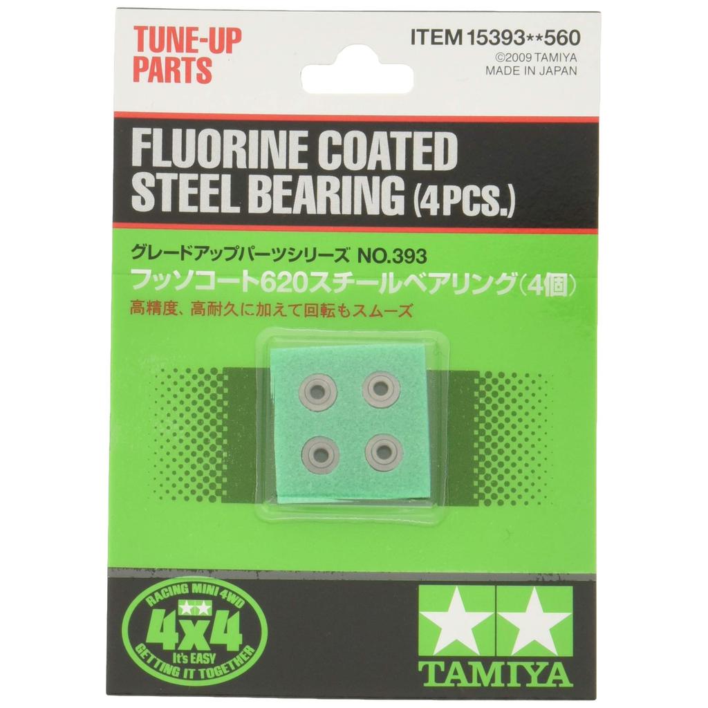 Tamiya Mini 4WD Grade Up Parts Series No393 GP393 ฟลูออรีนCoat 620 แบริ่งเหล็ก 4 ชิ้น 15393