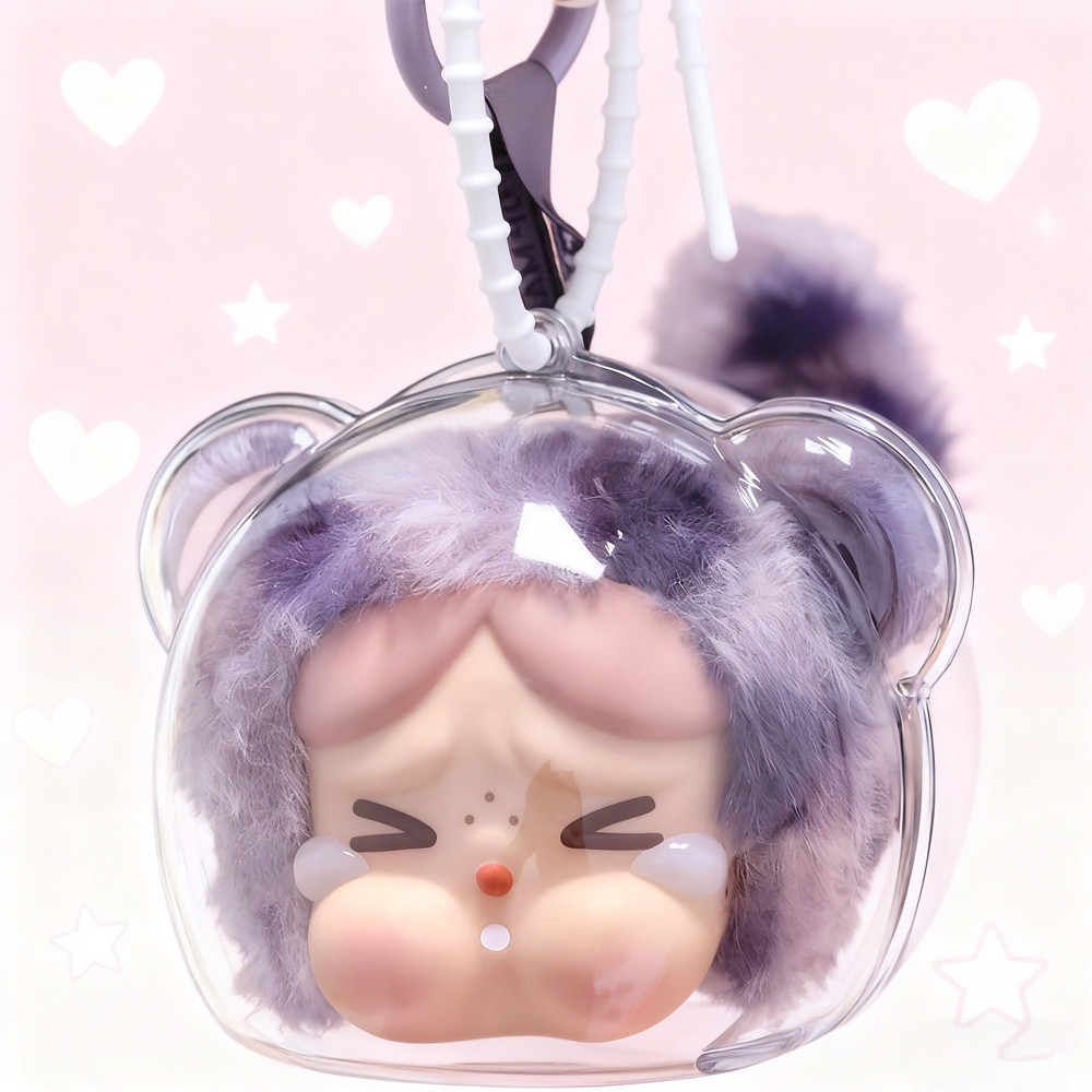 CRYBABY Leopard Cat Series ไวนิลเคสใส Pop Mart Leopard Cat กระเป๋าเดินเด็ก